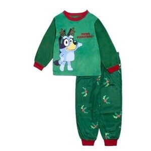 NWT Boys/Girls Bluey Toddler 2 Pc Merry Everything Cozy PJ Set Size 3T Christmas